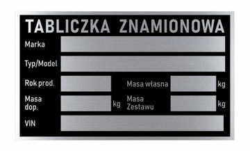 Tabliczka znamionowa 85x50mm - zobacz !