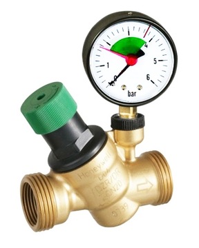 РЕДУКТОР ДАВЛЕНИЯ ВОДЫ 3/4 + МАНОМЕТР HONEYWELL