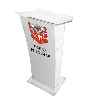 Mównica z plexi pleksi -WYPUKŁA +LOGO/HERB +gratis