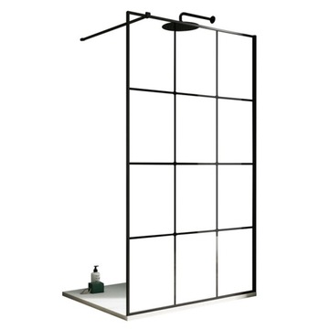 czarna ścianka prysznicowa walk in 120cm STYL LOFT