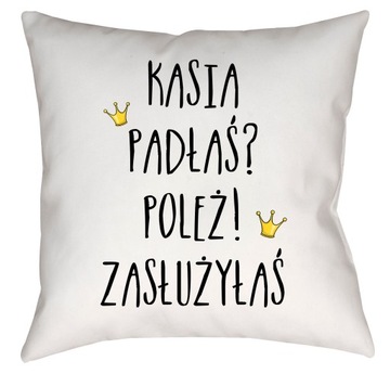 PODUSZKA DLA DZIEWCZYNY PADŁAŚ POLEŻ + IMIĘ 40cm