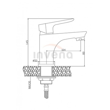 Invena Dokos Biały/Chrome Bath Tub 48H