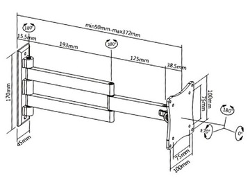 Поворотное крепление для ТВ-монитора 13-27 футов