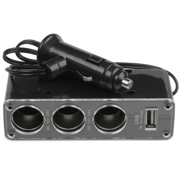 ROZDZIELACZ ROZGAŁĘŹNIK ZAPALNICZKI 3 GNIAZDA +USB