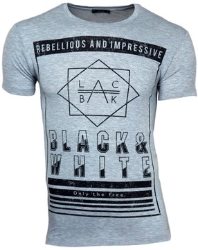 KOSZULKA MĘSKA T-SHIRT _ BLACK _ T169_ r. M