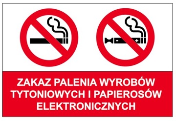 ZAKAZ PALENIA TABLICZKA 20x30 PCV 5mm E PAPIEROS