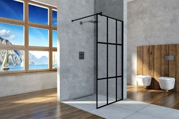 ДУШЕВАЯ СТЕНКА WALK IN 100, ЧЕРНЫЕ ПРОФИЛИ