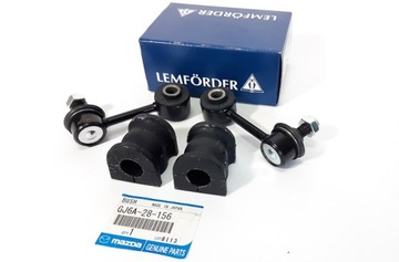 2x ŁĄCZNIK STABILIZATORA + 2x GUMA STABILIZATORA TYŁ MAZDA 6 GG GY 02-07