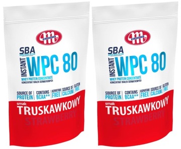 Mlekovita SBA WPC80 1400g białko WPC - Truskawkowy