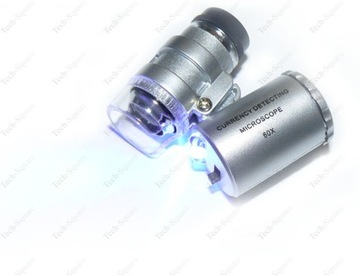 Карманный мини-микроскоп УЛЬТРАФИОЛЕТ x60 с лупой