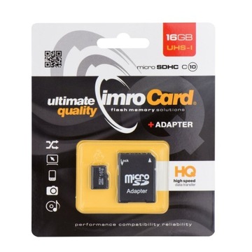KARTA PAMIĘCI MICROSD 16GB Z ADAPTEREM KLASA 10