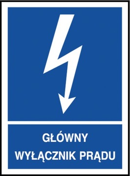 Znak elektryczny Główny wyłącznik prądu