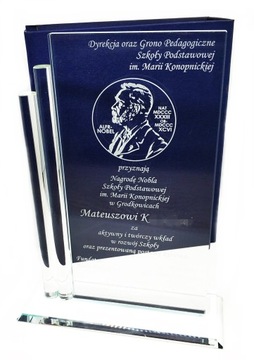 Statuetka szklana rocznica prezent W482 + GRAWER