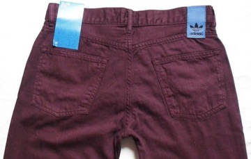 ADIDAS Slim Fit spodnie jeans bordowe nowe - 30_34