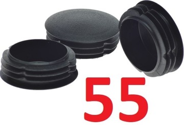 zaślepka fi 55 zaślepki na rurę korki czarne 100sz