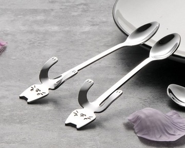 MINI ŁYŻKA ŁYŻECZKA DESEROWA OZDOBNA KOTEK ŁAPKI