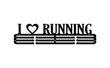 I love running #2 - CZARNY Wieszak na medale 60cm