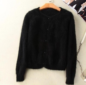 SWETER KARDIGAN KASZMIR KASZMIROWY CZARNY 5XL