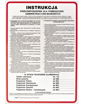 Instrukcja przeciwpożarowa dla pom. biurowych