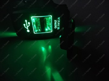 Монтажная розетка USB x2 3100 мА 12–24 В ЗЕЛЕНАЯ