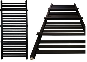 GRZEJNIK ŁAZIENKOWY dekoracyjny KWADRO PLUS 1170x430 CZARNY STRUKTURA 471W