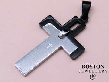 ZŁOTY SREBRNY CZARNY KRZYŻ KRZYŻYK NA ŁAŃCUSZEK