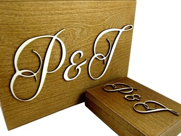 Komplet Na Koperty Obrączki Inicjały Ślub Pudełka