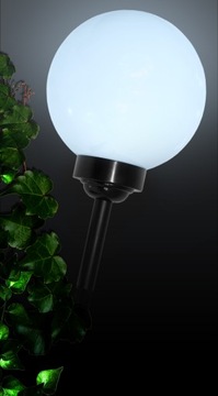 LAMPA SOLARNA MLECZNA KULA BIAŁA 25cm 4 LED! XXXL