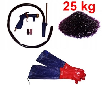 PISTOLET z wężem do PIASKOWANIA Rękawice Ścierniwo