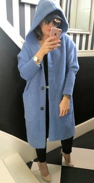 ДЛИННОЕ ПАЛЬТО АЛЬПАКА С КАПЮШОНОМ, цвета OVERSIZE