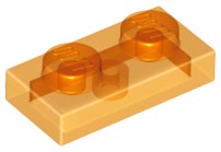 LEGO Płytka - plate 1x2 (3023) pomarańczowa 10sz