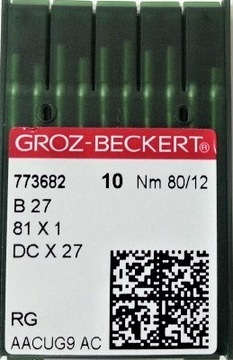 Igły do owerloka B27 DCx27 do tkanin 80R ostre