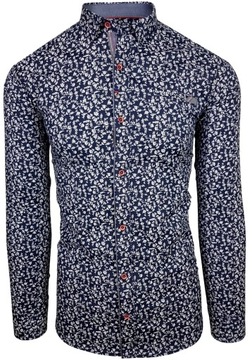 KOSZULA MĘSKA W KWIATY _ SLIM FIT _ EN139 r. XXL
