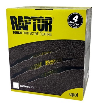 U-POL RAPTOR БЕЛЫЙ 4 БУТЫЛКИ 3,8л + ПИСТОЛЕТ