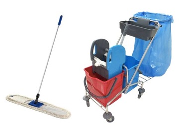 ZESTAW SPARK wózek do sprzątania 2x20L mop 80 cm