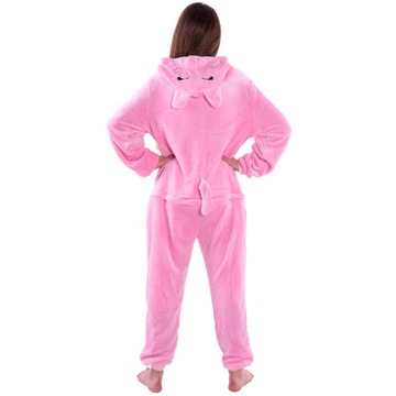 PROSIACZEK PIŻAMA Świnka Kigurumi Onesie Kombinezon Przebranie S 146-154 cm