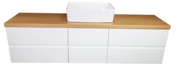 ZESTAW ŁAZIENKOWY Z BLATEM DĄB! 120CM! MDF LAKIER