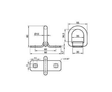 НАПОЛЬНАЯ РУЧКА ГРУЗОВАЯ СЦЕПКА 6 ШТ. 2500 КГ
