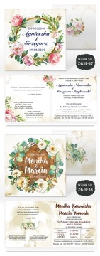 Приглашения на свадьбу БОХО АКВАРЕЛЬНЫЕ ЦВЕТЫ + КОНВЕРТ - бумага 350г - ОБРАЗЕЦ
