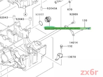 РЕЗЬБОВАЯ ПРОБКА СЛИВА МАСЛА Kawasaki 92066-1394 VN2000