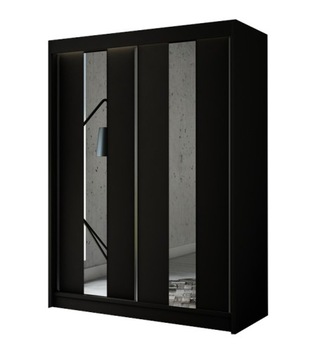 Szafa przesuwna 120cm Czarna + Lustro Do Sypialni!