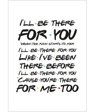 Plakat Friends - tekst - biały - A4
