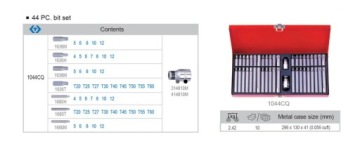 KING TONY BITY 10MM TORX HEX SPLINE 44 SZT ZESTAW