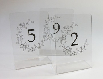 номерки на свадебный стол из оргстекла с принтом, 10 шт.