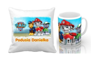 PSI PATROL ZESTAW PODUSZKA+KUBEK+IMIĘ