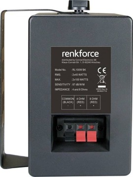 WYTRZYMAŁY GŁOŚNIK REGAŁOWY RENKFORCE RL100W BK