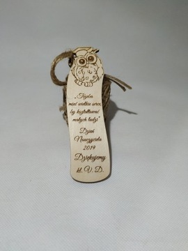 Деревянная закладка с гравировкой «Сова»