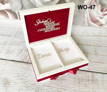 Pudełko na koperty + obrączki białe 05