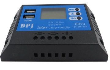 Солнечный регулятор 10А, панель 12В24В, ЖК-USB, очень хорошо