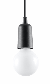 Praktyczna Lampa Wisząca DIEGO 1 Czarna SOLLUX LED